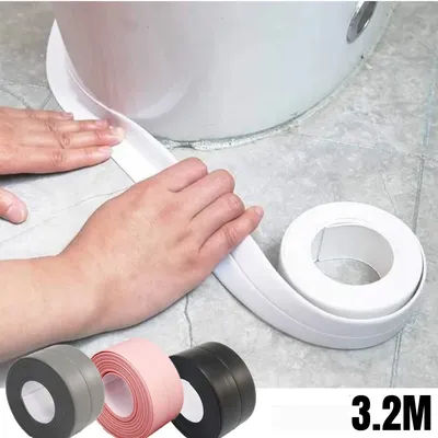 Autocollant mural auto-adhésif étanche en PVC, ruban d'étanchéité pour évier, fissure de cuisinière, coin de baignoire, cuisine, moule vert