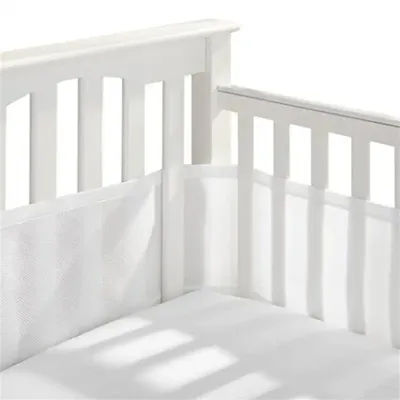 Solid Color Breathable Mesh Baby Crib Pads Soft Baby Crib Cushion Bumper And Bedding Accessories For Baby Crib