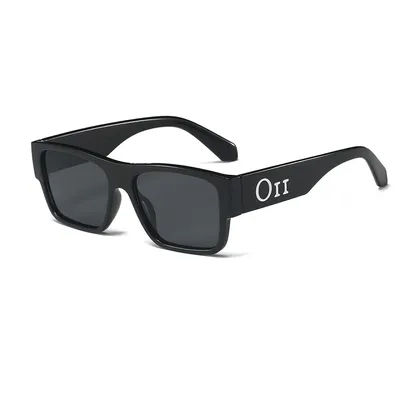 Lunettes de soleil ovales en métal de luxe pour créateur de mode, monture dorée UV400, verres foncés 086