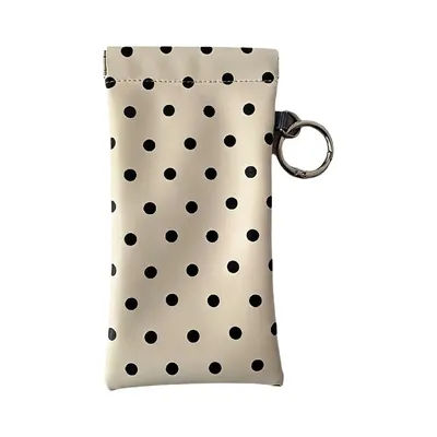 Nouvel étui à lunettes à pois en cuir avec fermeture automatique, pochette portable pour lunettes de soleil, sac de voyage pour lunettes