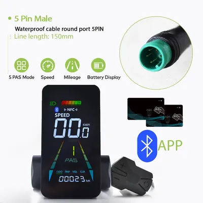 h6c-2【UART2】 E Bike LCD Computer Color Gradient Digital Speedometer Odometer for Electric Bicycle Bike Accessories
