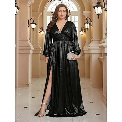 Anni 1920 Retrò Vintage Il grande Gatsby Lunghezza al pavimento Vestito Abito Taglie Forti Lunghe Il grande Gatsby Costume Per donna Cocktail party Ricevimento di matrimonio Festival delle corse di