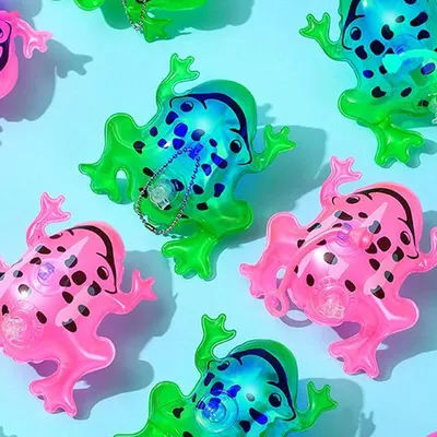 【M】1Pc 11/20cm Inflatable Luminous Frog Balloons for Kids - Swimming Pool Party Water Game Beach Sports Shower Fun Toy