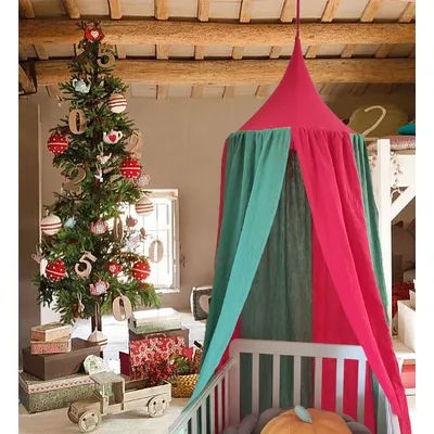 Christmas Deco Gift Hanging Canopy100% Premium Muslin Cotton Bed Baldachin for Baby Kids Room