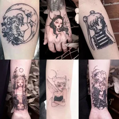 30 sheets Tattoo Stickers Dark Black Moon Dark Wind Japanese Temporary Tattoo