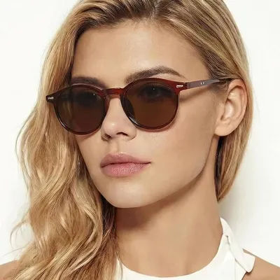 Lunettes de soleil UV400 flexibles, style rétro, de luxe, rondes, pour les week-ends, les vacances et le streetwear
