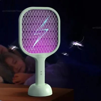 New 2 in 1 Electric Mosquito Swatter Racket Rechargeable Mosquito Swatter Multifunctional Household Automatic Mosquito Swatter