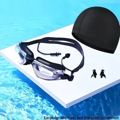 Lunettes de natation en Silicone pour hommes et femmes adultes, imperméables et Anti-buée, bouchons d'oreilles une pièce transparents haute définition
