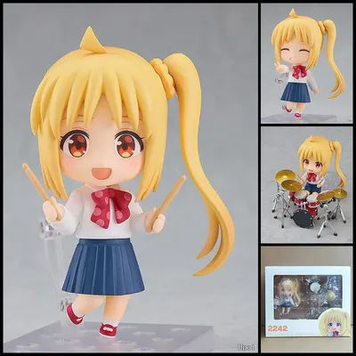 Q Version 2242 Ijichi Nijika Figures Drummer Bocchi The Rock Anime Model Doll Swappable Face Set Toy Gift Regular Version