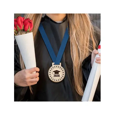 Graduation Gift for 2026: 6 8cm Flat Wooden Graduation Medals, Graduation Photography Props, Commemorative Gift