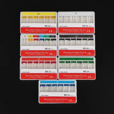 15/20/25/30/35/40 Disposable Dental Absorbent Paper Points Disposable Guttahanger Taper For Dental Endodontics Use