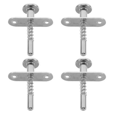 4pcs Spring-Loaded Latch Stainless Steel For Baby Stainless Steel Bed Latch Bed Height Adjuster Toddler Crib Furniture Hardware