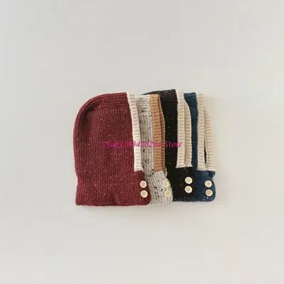 Bonnet thermique en tricot pour bébé, pour temps froid, confortable, chaleur des oreilles du cou, chapeau