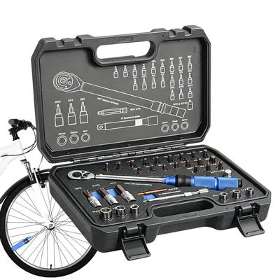 32pcs 1/4" Cycling Drive Torque Wrench Set With 72-tooth Reversible Ratchet Head 5-25Nm Spanner For Cycling Repair Torque Wrench