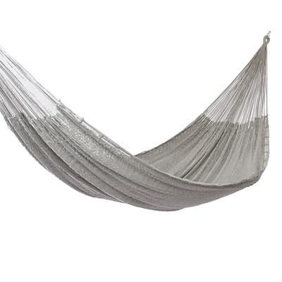 Maya Mist,'Mexican Hand Woven Grey Cotton Maya Hammock (Double)'