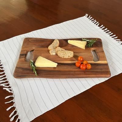 'Minimalist-Inspired Carved Conacaste Wood Charcuterie Board'