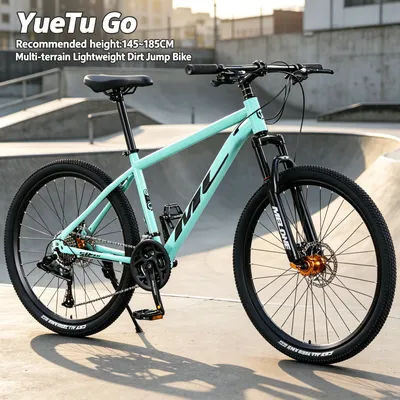Multi-terrain Mountain Bike Off-road Variable Speed Bicycle Lockable Front Fork Mechanical Double Disc Brake 24/26 Inch 30 Speed