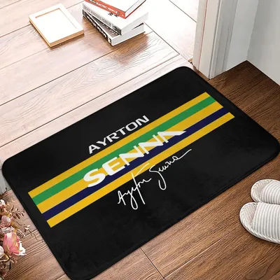 Brazilian Racing Driver Ayrton Senna Door Floor Kitchen Bathroom Mats Anti-Slip Indoor Doormat Toilet Entrance Carpet Rug
