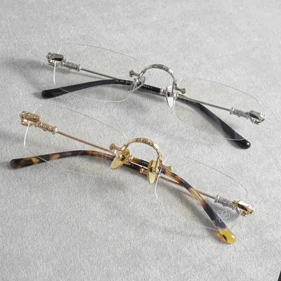 Lunettes optiques sans monture en titane de haute qualité, marque de luxe, nouveau modèle carré pour hommes et femmes