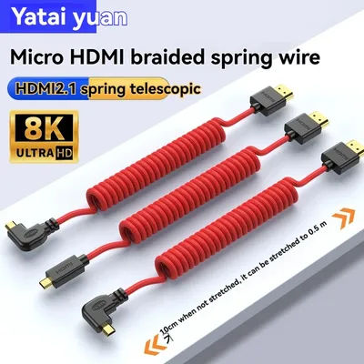 Adaptateur HDMI 8K vers Micro HDMI à tête coudée pour stabilisateur d'appareil photo sans miroir Sony, moniteur Astroboy 4K