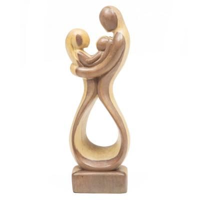 Family Time,'Hibiscus Wood Statuette with Family Motif'