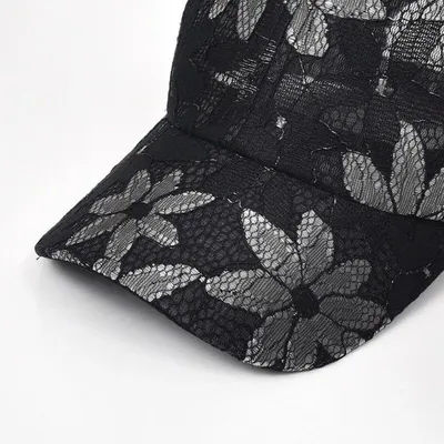 Casquettes de baseball élégantes et ajustables, respirantes, protection solaire, casquette de sport, chapeaux de soleil à fleurs en dentelle, printemps