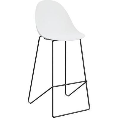 Tabouret Haut Void Pied Noir Assise Blanche - Meet By Paperflow