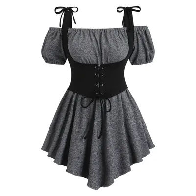 Ensemble de mode pour femmes européennes et américaines, haut sans manches grande taille avec robe à une épaule