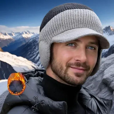 Hommes hiver tricoté chapeau extérieur coupe-vent oreille Protection bonnet polaire doublé garder au chaud hiver casquette doux en peluche oreillette casquette de Baseball