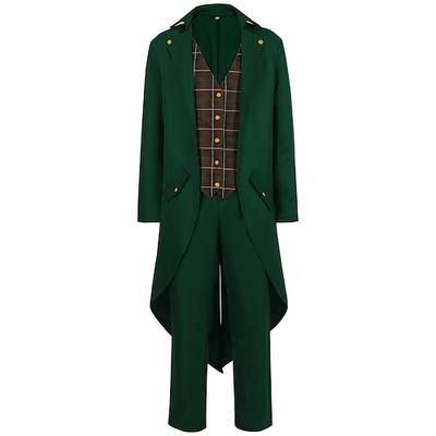 Camicia Pantaloni Medievali Punk e Gotico Retro Vintage Costume Cosplay Vampiro Gentiluomo Abbigliamento Elegante Uomo ebenezer Scrooge Elfo Fantasia Vikinga Halloween Natale Carnevale Masquerade Sera