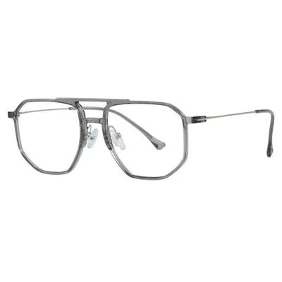 KLASSNUM – Lunettes anti-lumière bleue pour hommes, monture carrée large à double pont en TR90, verres transparents décoratifs