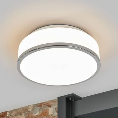 Searchlight Plafoniera Flush IP44, dimmerabile, Bianco / Opale, Bagno, Vetro, Moderno, Plafoniera