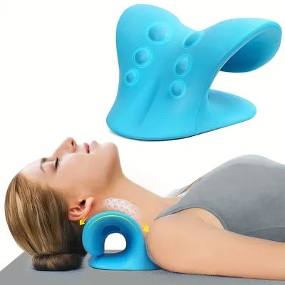 Relaxant pour le cou et les épaules Eva, dispositif de traction cervicale en forme de C, pour la relaxation et l'alignement de la colonne vertébrale, oreiller de massage chiropratique