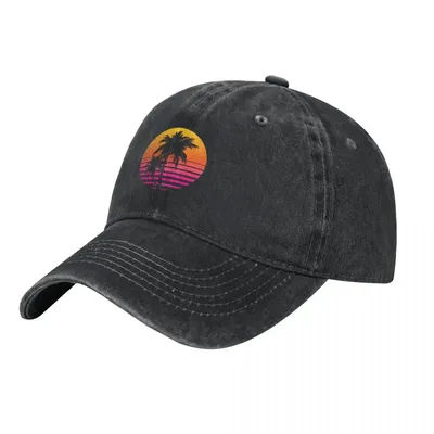 Casquette de baseball Synthwave Sunset, chapeaux uniques, casquette de golf, casquette de marque pour homme, chapeau de soleil pour fille, chapeaux pour hommes