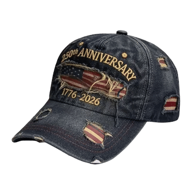Casquette de baseball en sergé édition anniversaire 250e anniversaire, chapeau de soleil en denim, protection solaire, casquette drapeau américain unisexe