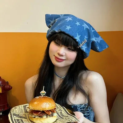 Chapeau de cowboy en corne de mouton pour femme, style 'Sweet Spicy Girl', petit modèle populaire, personnalité originale, casquette Baotou étoile, casquette à oreilles de chat pour le visage