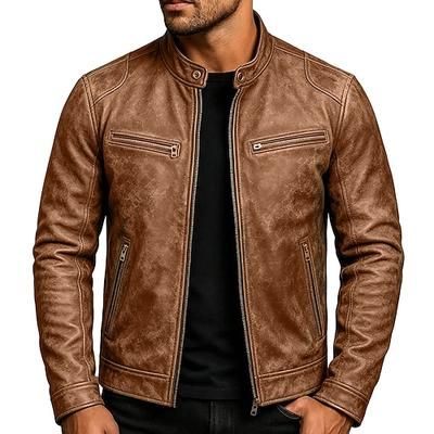 Retrò Vintage Roccia Anni '80 Giacca Lunghe Sedia a dondolo Costume Per uomo Carnevale Feste Performance Casual Quotidiano Adulti Giacca di pelle Autunno Inverno