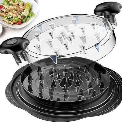 Grande tritacarne per pollo con spazzola e forchetta, tritacarne a torsione con coperchio trasparente, base antiscivolo e impugnatura ergonomica, tritacarne senza BPA per pollo, maiale e manzo