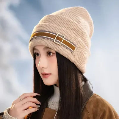 Nouveaux chapeaux d'automne et d'hiver pour femmes, chapeaux tricotés à la mode et chauds, protection des oreilles et chapeaux polyvalents