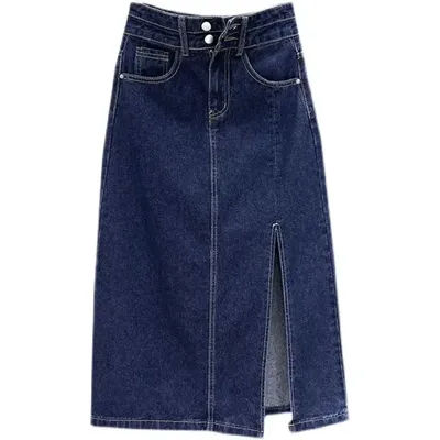 Jupe en jean pour femmes, nouveau Style, fente amincissante, taille haute, ligne a, moulante des hanches