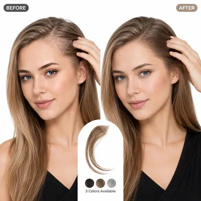 Prothèse capillaire invisible en maille triangulaire pour femme 3x3, patch de couverture de la ligne des cheveux, extension capillaire légère pour la couverture des tempes