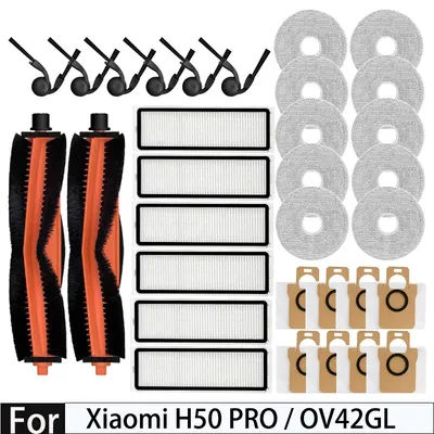 For Xiaomi H50 PRO OV42GL Robot Vacuum Cleaner Accessories Main Side Brush Mop Cloth HEPA Filter Dust Bag Spare Parts