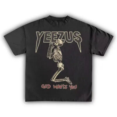 T-shirt Yeezus Kanye West, rappeur américain, essentiel pour les fans, haut rétro à manches courtes, adapté aux hommes et aux femmes