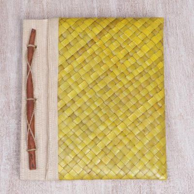 Happy Weaver,'Yellow Pandan Leaf 100 Page Journal from Indonesia'