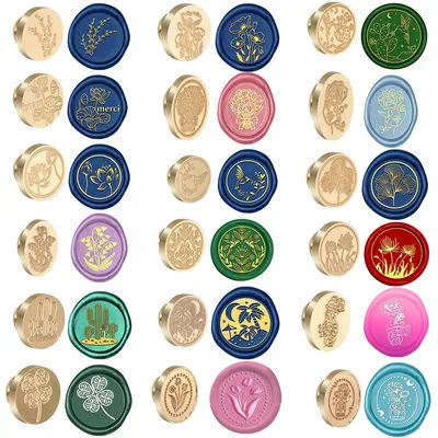 Cactus Lotus Rose Coconut Tree Plants Wax Seal Stamp DIY Craft Supplies Scrapbooking Christmas Wedding Invitation Decoration