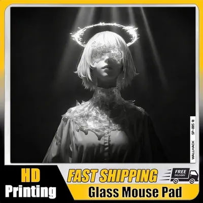 Tapis de souris en verre Wallhack Sp-005 450x400MM, grande taille, pour jeux électroniques, tapis de bureau super résistant, tapis de souris en verre Divinity personnalisé
