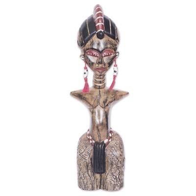 Dark Detugbi,'Hand-Carved Sese Wood Fertility Doll with Female Form'