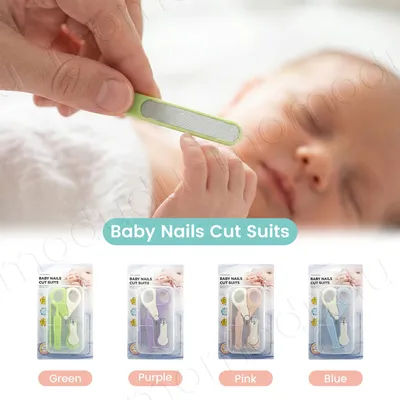 4PCS Newborn Baby Nail Scissor Baby Nail Care Tool Kid Safe Portable Nail Clipper Trimmer Tweezer with Box Children Manicure Kit