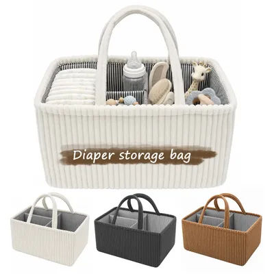 Baby Diaper Caddy Organizer Foldable Diaper Changing Storage Mommy Bag with Handle Baby Products Organizer Basket