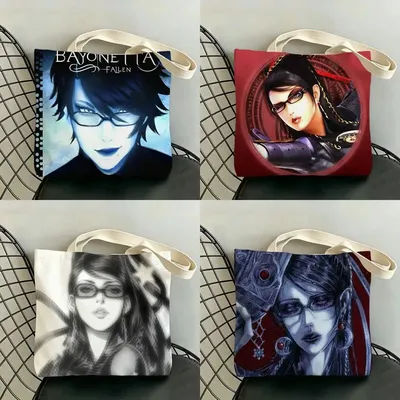 Sacs de rangement Game B-Bayonetta, grand sac fourre-tout imprimé double face, durable, pour plage, pique-nique, pliable, cadeau écologique
